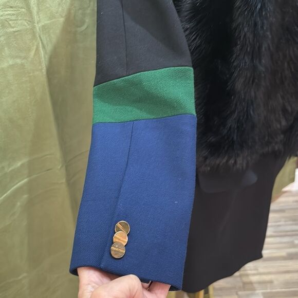Preen by Thornton Bregazzi Black/blue/Green Teddy coat, S - Picture 3 of 12